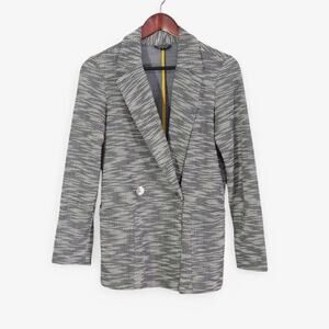 Topshop Women’s Blazer Officecore Fresh Textured Neutral Longline Modern US 6